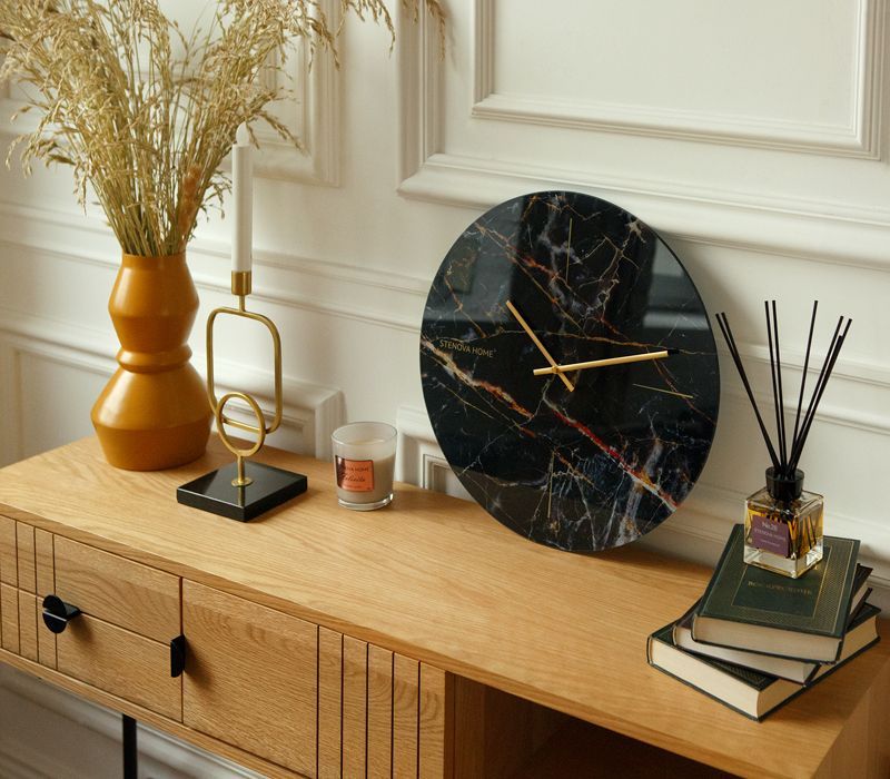 Sicilia wall clock, black