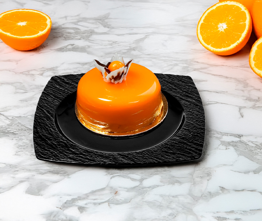 Set of dessert plates LAVA (black, 6 pcs)