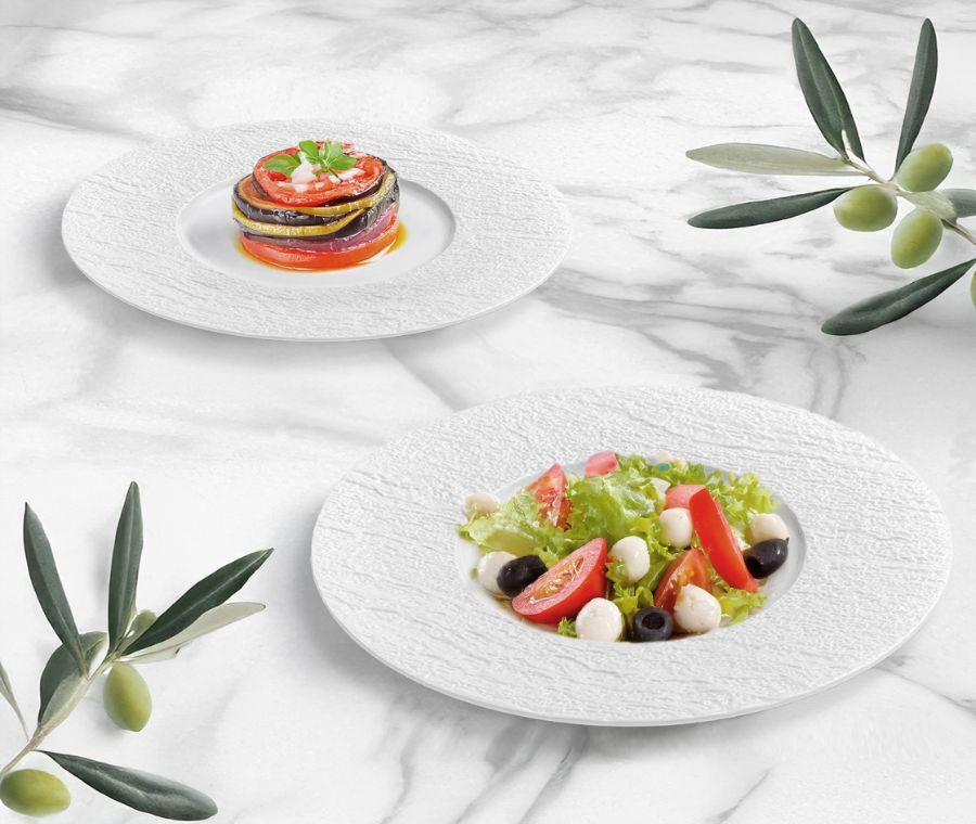 Set of LAVA dinner plates (white, 2 pcs)