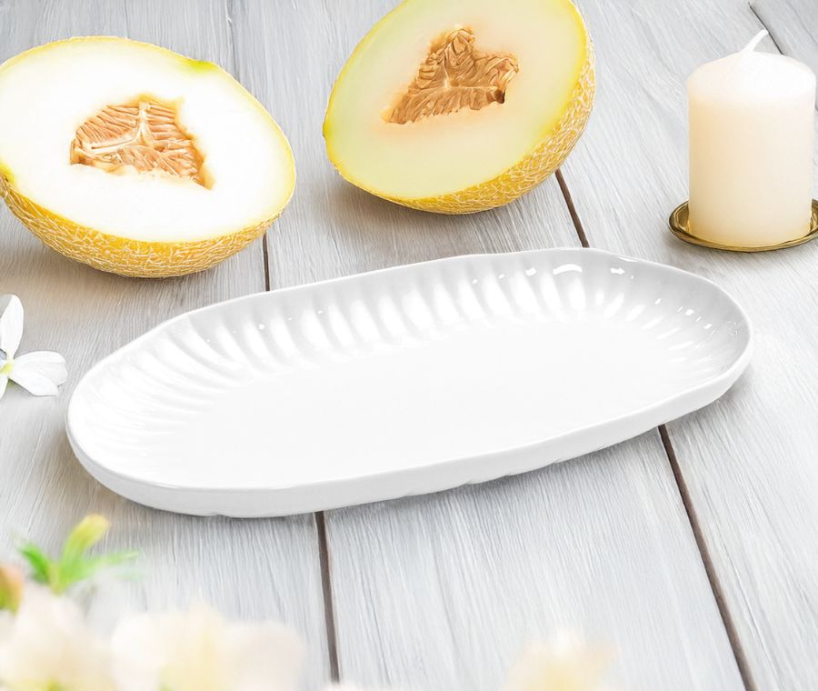 Set of serving dishes LOTUS (small, white, 2 pcs)