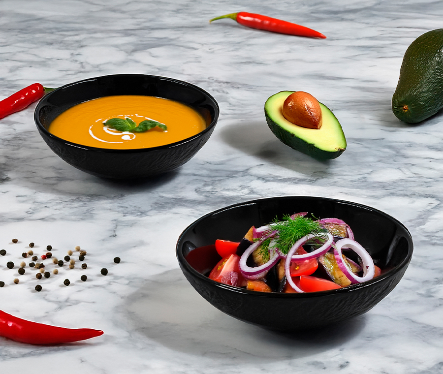 Set of deep plates LAVA (black, 2 pcs)