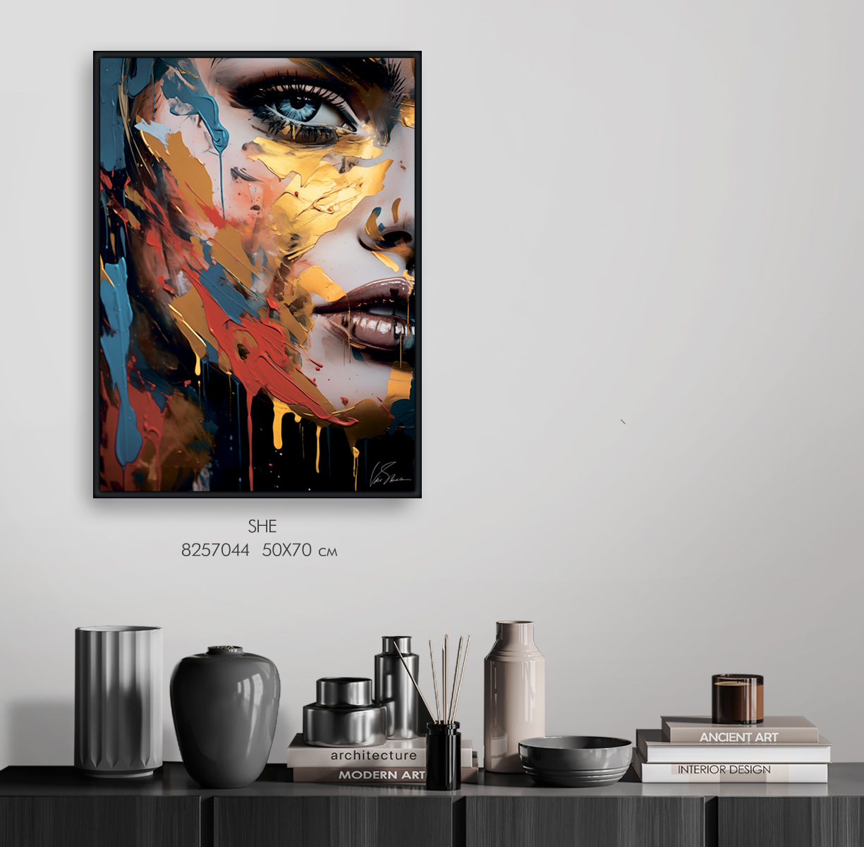 Картина на холсте в раме SHE арт.8257044