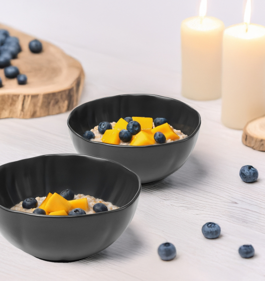 Set of salad bowls LOTUS (small, graphite, 2 pcs)
