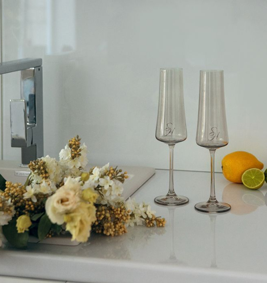 Astoria Grey Champagne Glasses Set
