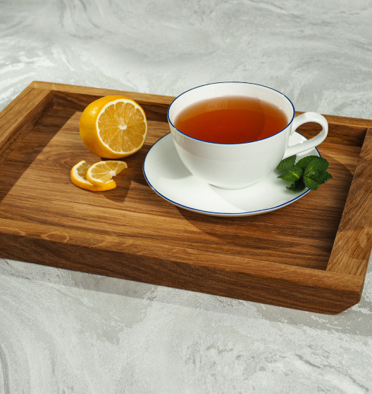 SYMBOL Tea Pair (blue edge)