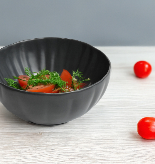 Set of salad bowls LOTUS (large, graphite, 2 pcs)