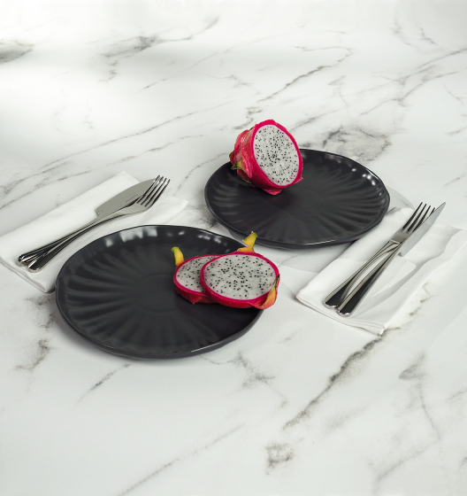 LOTUS appetizer plate set (black)