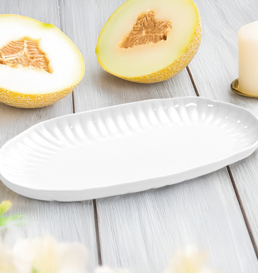 Set of serving dishes LOTUS (small, white, 2 pcs)