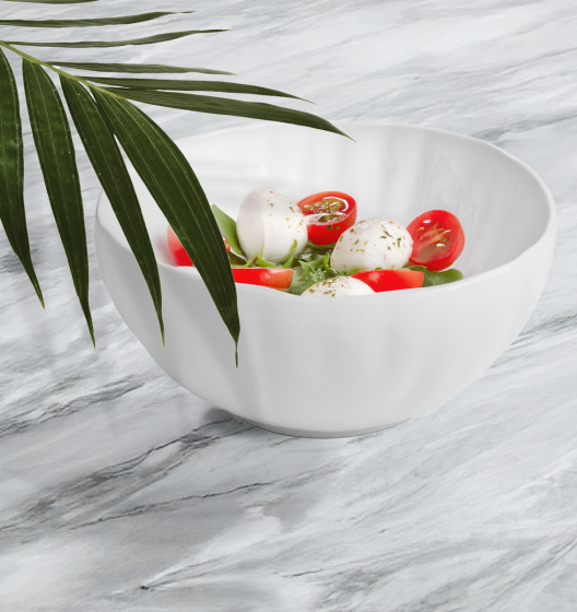 LOTUS salad bowl set (large, white, 2 pcs)
