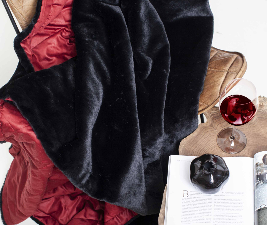 BLACK RUBY fur plaid BLACK RUBY fur plaid