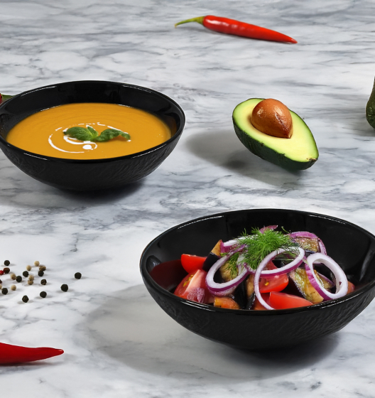 Set of deep plates LAVA (black, 2 pcs)