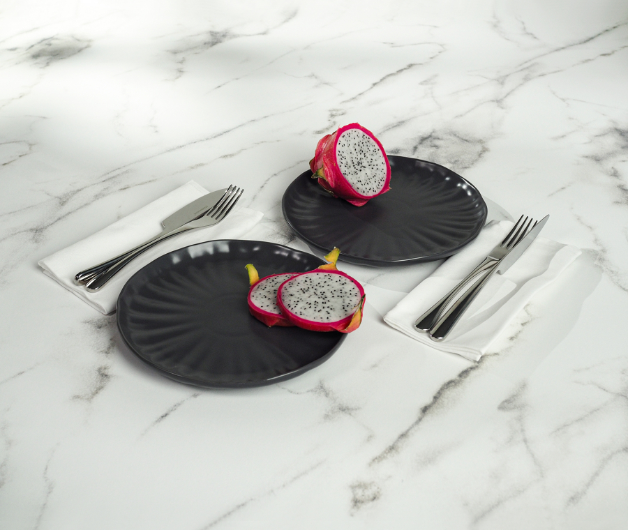 LOTUS appetizer plate set (black)