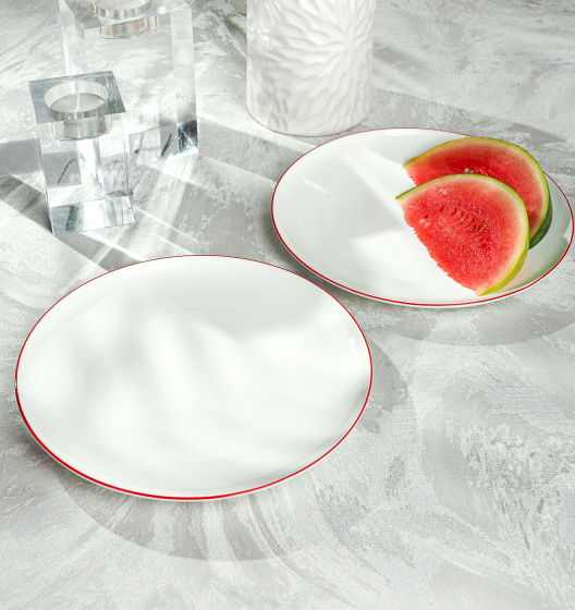 SYMBOL appetizer plates (red edge)