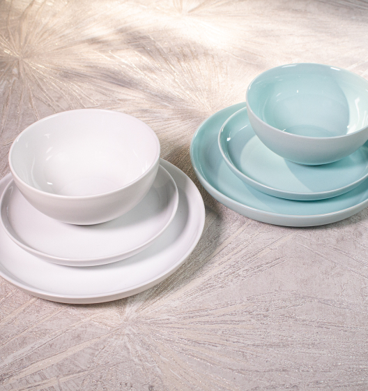 Set of PATIO Plates (Blue/White)