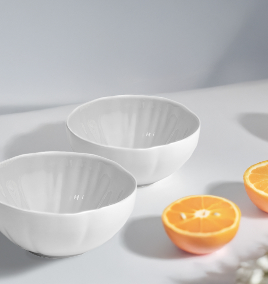 LOTUS salad bowl set (small, white, 2 pcs)