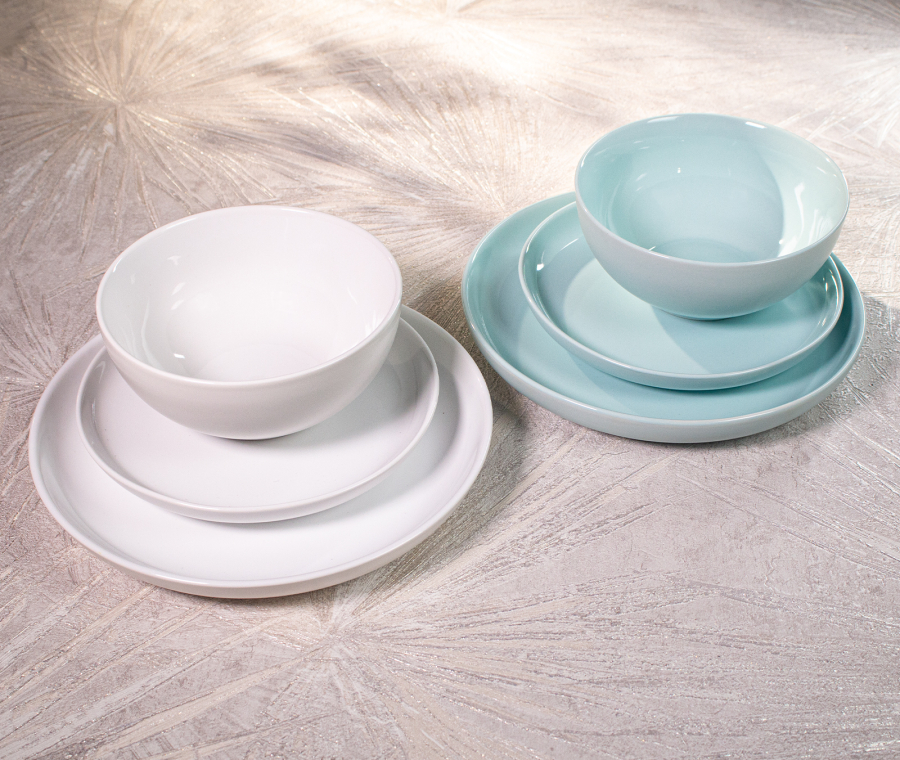 Set of PATIO Plates (Blue/White)