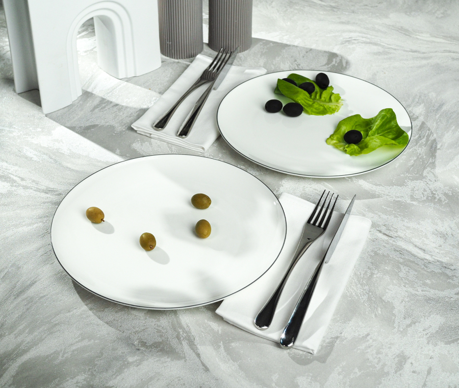 SYMBOL dinner plates (gray edge)