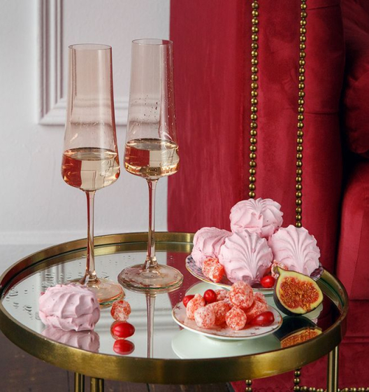 Astoria Coral Champagne Glasses Set