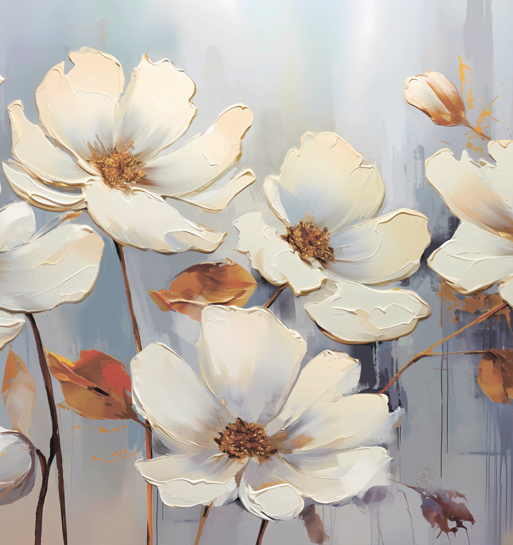 Painting on canvas WHITE FLOWERS art. 8271011