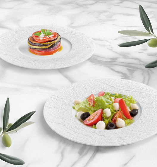 Set of LAVA dinner plates (white, 2 pcs)