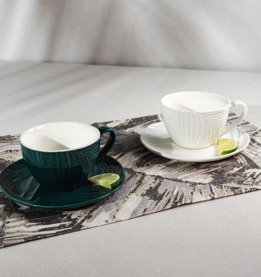 BALI tea set (green/white)